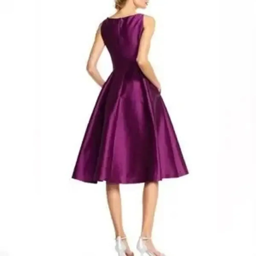 Adrianna Papell purple embellished cocktail holiday midi dress sz 8 - Picture 2 of 7